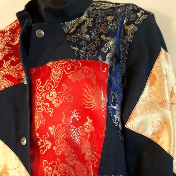 Nygard Sport Oriental Inspired Demin Jacket Large - Picture 2 of 8